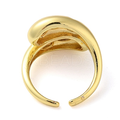Eco-Friendly Brass Micro Pave Clear Cubic Zirconia Open Cuff Ring for Women RJEW-A025-04G-01-1