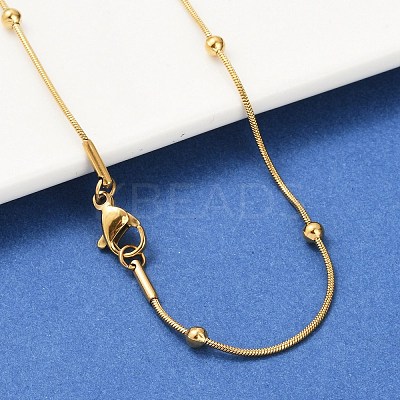 304 Stainless Steel Round Snake Chain Necklaces STAS-G244-88A-G-1