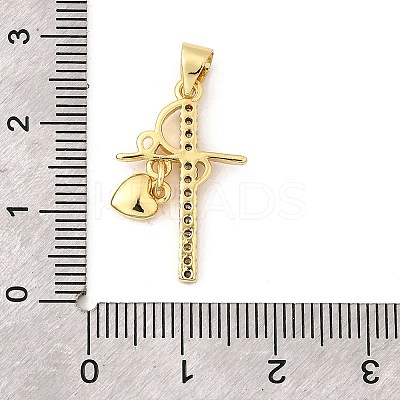 Brass Micro Pave Cubic Zirconia Pendants KK-I359-11G-1
