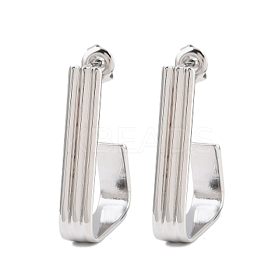 304 Stainless Steel Trapezoid Stud Earrings EJEW-P324-13P-1