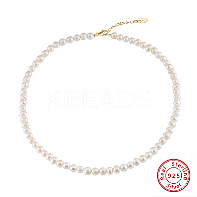 Potato Natural Freshwater Pearl Beaded Necklaces NJEW-G153-05G-1