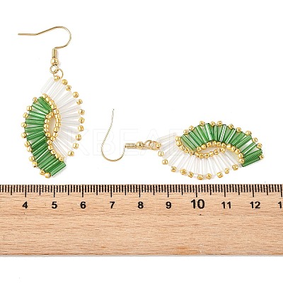 Glass Braided Beads Dangle Earrings EJEW-MZ00746-02-1