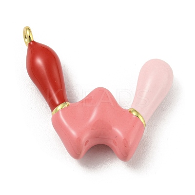 Brass Enamel Pendants KK-E093-03G-W-1