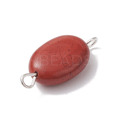 Natural Mixed Stone Connector Charms PALLOY-JF02729-1