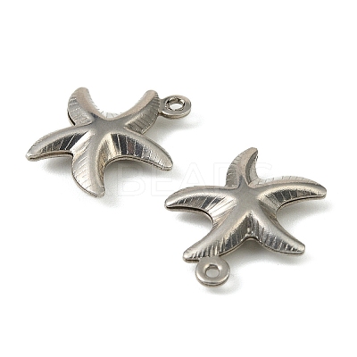 304 Stainless Steel Pendants. Starfish Charm STAS-A190-03P-1