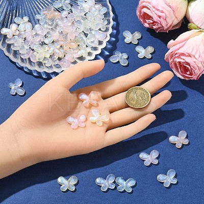 100Pcs 5 Colors Transparent Resin Beads RESI-YW0004-46-1