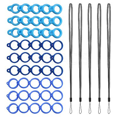 5Pcs Rubber Lanyard Straps DIY-GF0008-24-1