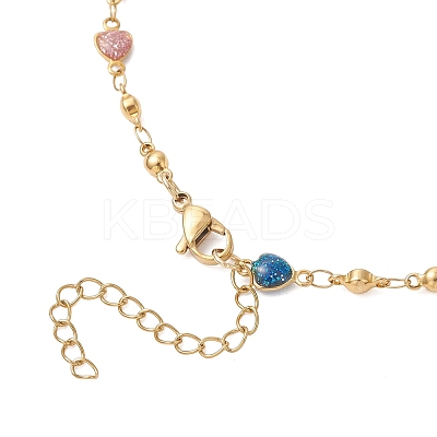 304 Stainless Steel Enamel Chain Necklace & Bracelet Sets SJEW-JS01378-1