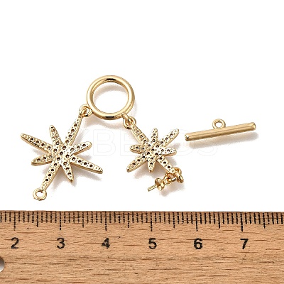 Brass Micro Pave Clear Cubic Zirconia Toggle Clasps KK-M301-21G-1