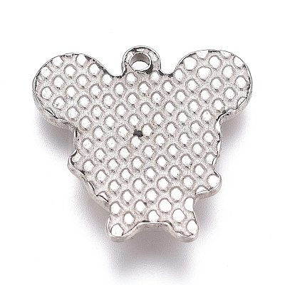 Tarnish Resistant 304 Stainless Steel Pendants Rhinestone Settings STAS-H119-06P-1