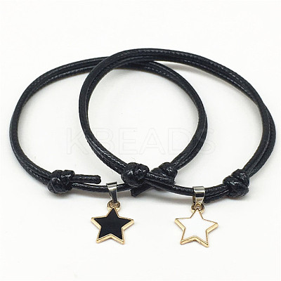 2Pcs Alloy Enamel Star Charm Couple Bracelets FS-WG0DE5C-01-1