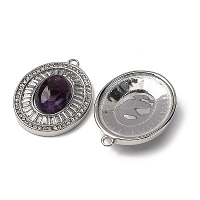 Natural Amethyst Oval Pendants STAS-L080-010P-03-1