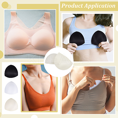 9 Pairs 3 Colors Triangle Sponge Bra Pads Inserts DIY-BC0016-70B-1
