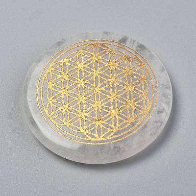 Chakras Themed Natural Quartz Crystal Cabochons G-P001-22A-1