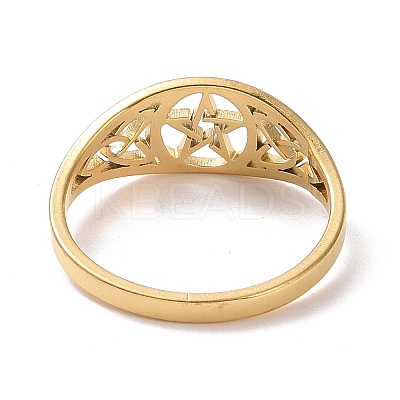 Pentacle with Sailor's Knot Finger Ring RJEW-P037-01G-1