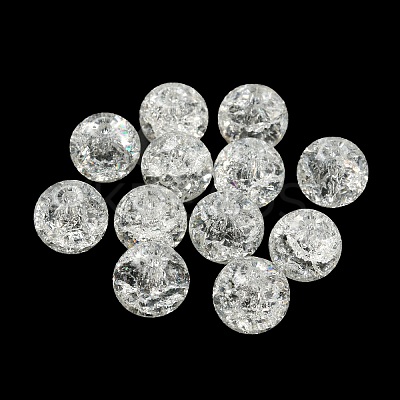 Transparent Spray Painting Crackle Glass Beads GLAA-L046-01A-1