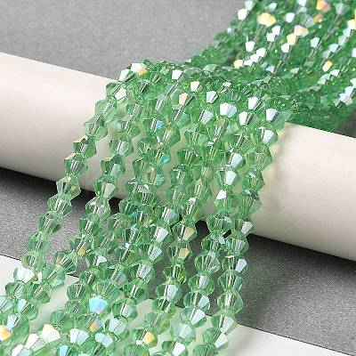 Transparent Electroplate Glass Beads Strands GLAA-F029-2mm-A24-1