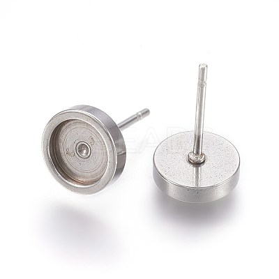 Tarnish Resistant 304 Stainless Steel Stud Earring Settings LS-X-STAS-L219-02C-1