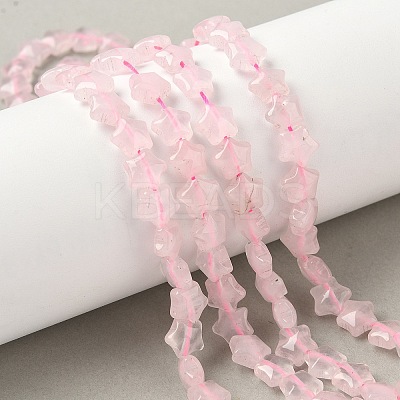 Natural Rose Quartz Star Beads Strands G-Z080-A10-1