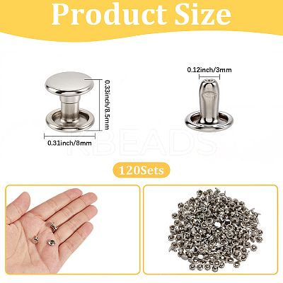 120 Sets Iron Decorative Rivets IFIN-CL0001-01-1