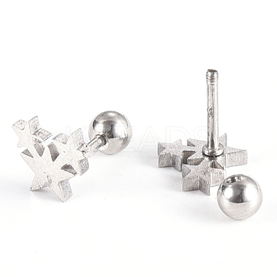 Tarnish Resistant 201 Stainless Steel Barbell Cartilage Earrings EJEW-R147-04-1