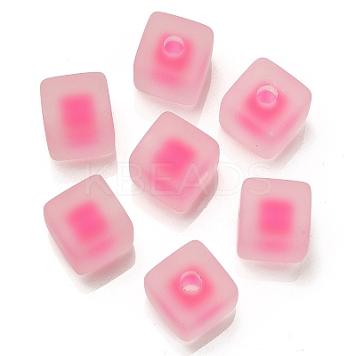 Frosted Acrylic European Large Hole Beads OACR-G012-14F-1