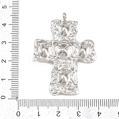 304 Stainless Steel Micro Pave Cubic Zirconia Pendants STAS-P421-02P-A-1