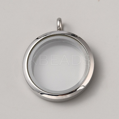 304 Stainless Steel Locket Pendants STAS-WH0043-21C-P-1