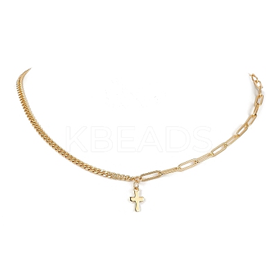 304 Stainless Steel Cross Pendant Necklaces NJEW-JN04617-1