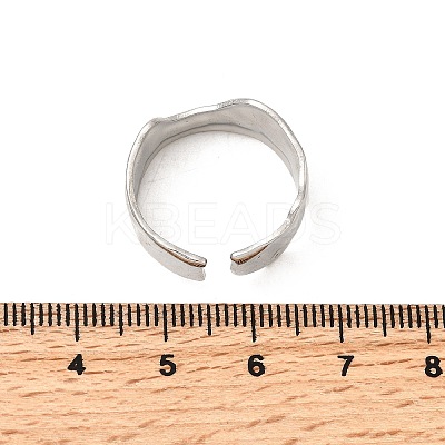 304 Stainless Steel Open Cuff Rings for Women RJEW-H261-11P-1