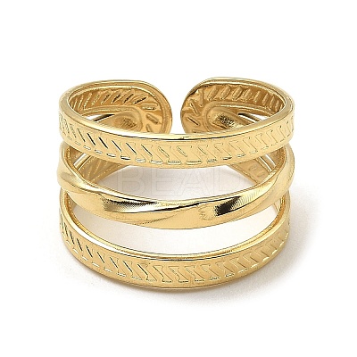 304 Stainless Steel Open Cuff Rings RJEW-Z018-23G-1