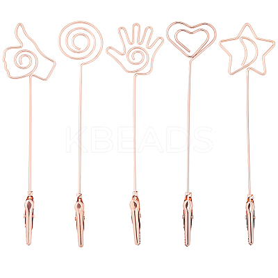 5Pcs 5 Styles Iron Alligator Clips AJEW-SC0002-29RG-1