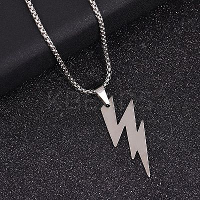 201 Stainless Steel Pendant Necklaces NJEW-D307-02P-A-1