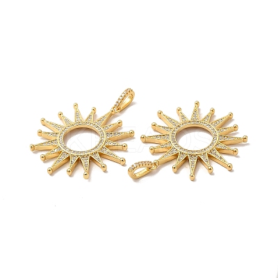 Rack Plating Eco-Friendly Brass Micro Pave Cubic Zirconia Pendants KK-A177-06G-1