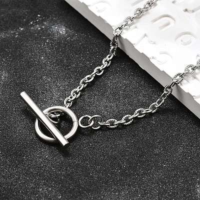 Non-Tarnish 304 Stainless Steel Cable Chain Necklaces X-NJEW-JN01471-1