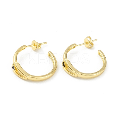 Enamel Triangle Stud Earrings EJEW-G347-03G-1