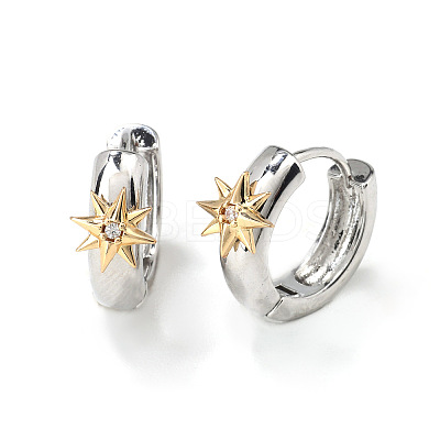Fashionable Brass Clear Cubic Zirconia Hoop Earrings NY7693-2-1