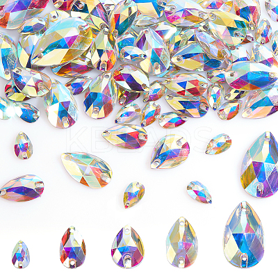 AHADEMAKER 75Pcs Sew on Rhinestones GLAA-GA0001-46-1