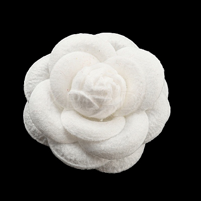 Cloth Art Camelia Brooch Pins AJEW-Q147-01D-1