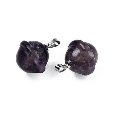 Natural Amethyst Pendants PORC-T132-053I-1
