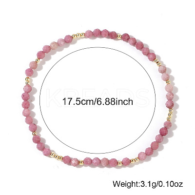 Natural Rhodonite Round Beads Stretch Bead Bracelets for Women CQ7665-1-1