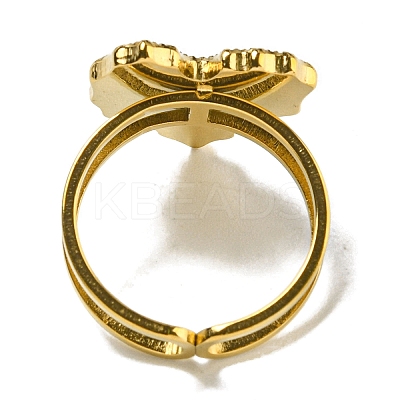 Ion Plating(IP) 304 Stainless Steel Open Cuff Rings RJEW-C079-01G-1