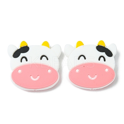 Round/Polygon/Cow Head Food Grade Eco-Friendly Silicone Focal Beads SIL-F003-02-1