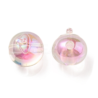 UV Plating Rainbow Iridescent Acrylic Beads OACR-A014-02C-1