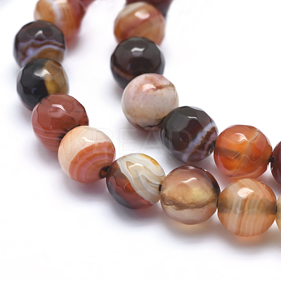 Natural Striped Agate/Banded Agate Beads G-J371-07-8mm-1