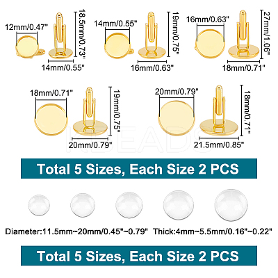 10Pcs 5 Styles Brass Cuff Button BUTT-UN0001-21S-1