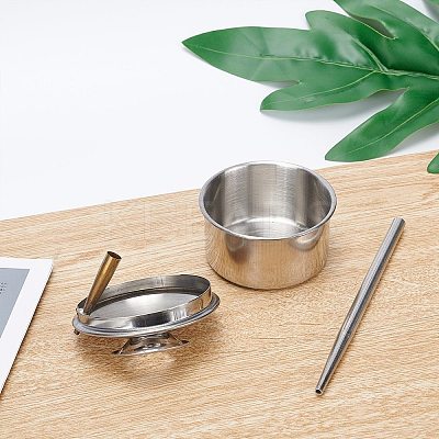 Stainless Steel Blowing Glaze Pot AJEW-WH0120-68A-1