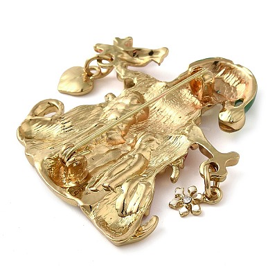 Christmas Alloy Colorful Rhinestone Brooches LS-JEWB-U009-10I-1