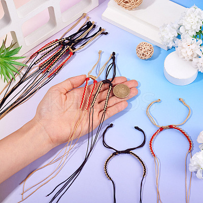 12Pcs 3 Colors Braided Nylon Cord Bracelet Making MAK-TA0001-30-1