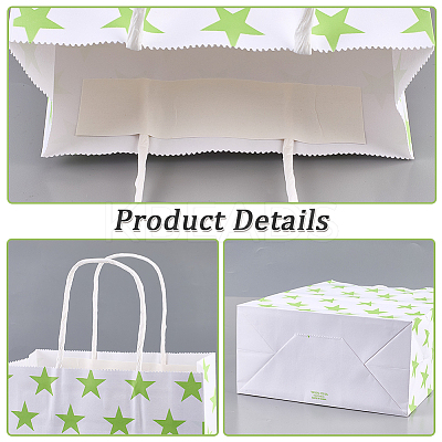 Kraft Paper Star Printed Bags with Handles ABAG-WH20013-08A-1